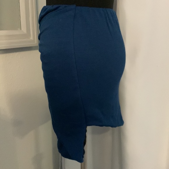 Free People Twist Mini Skirt | Blue | Ruched | Twist Front | SZ Small Petite - Picture 3 of 11